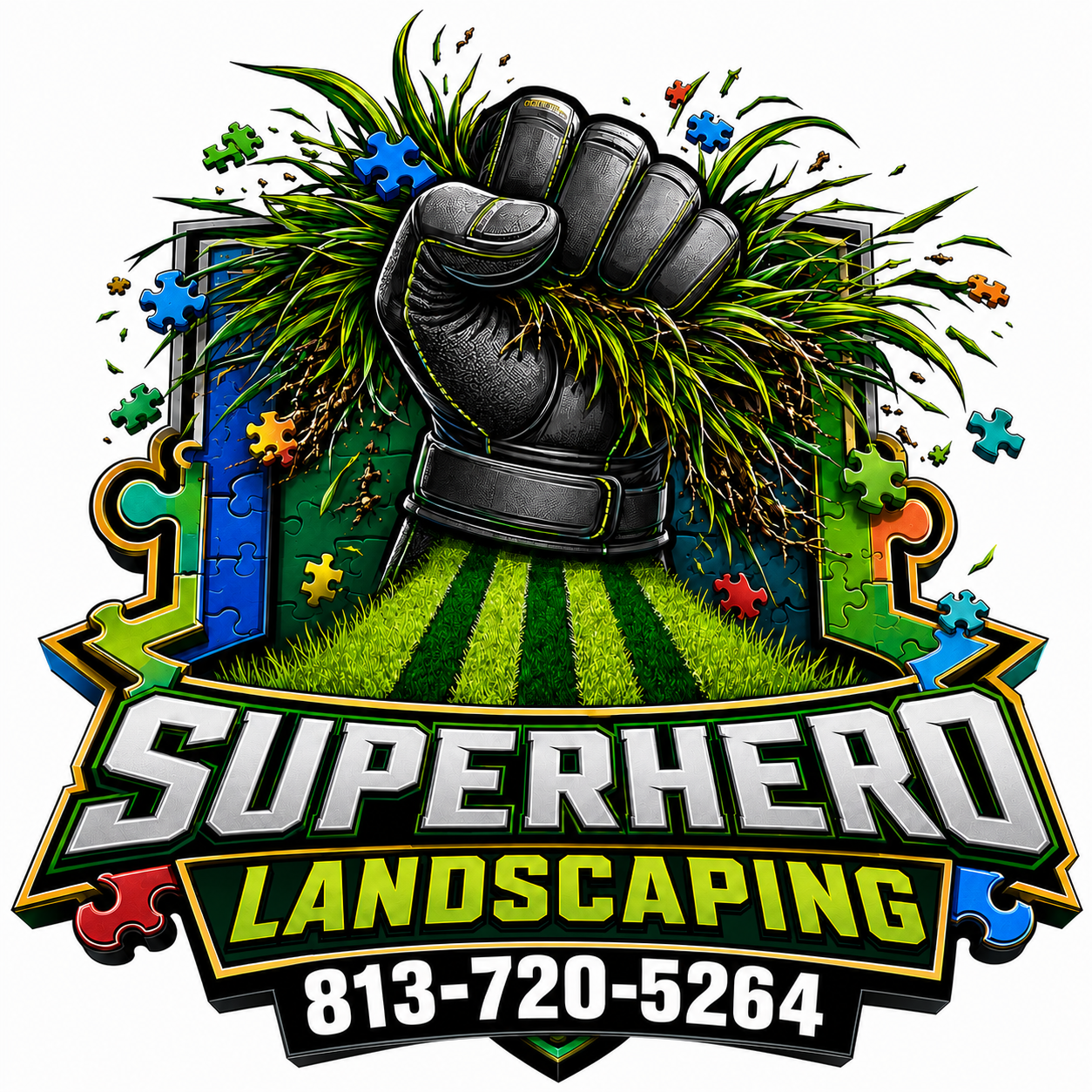 SuperHero Landscaping logo
